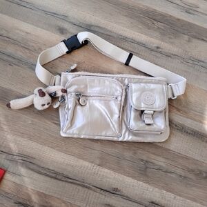 Kipling Beige Crossbody Bag with Charm